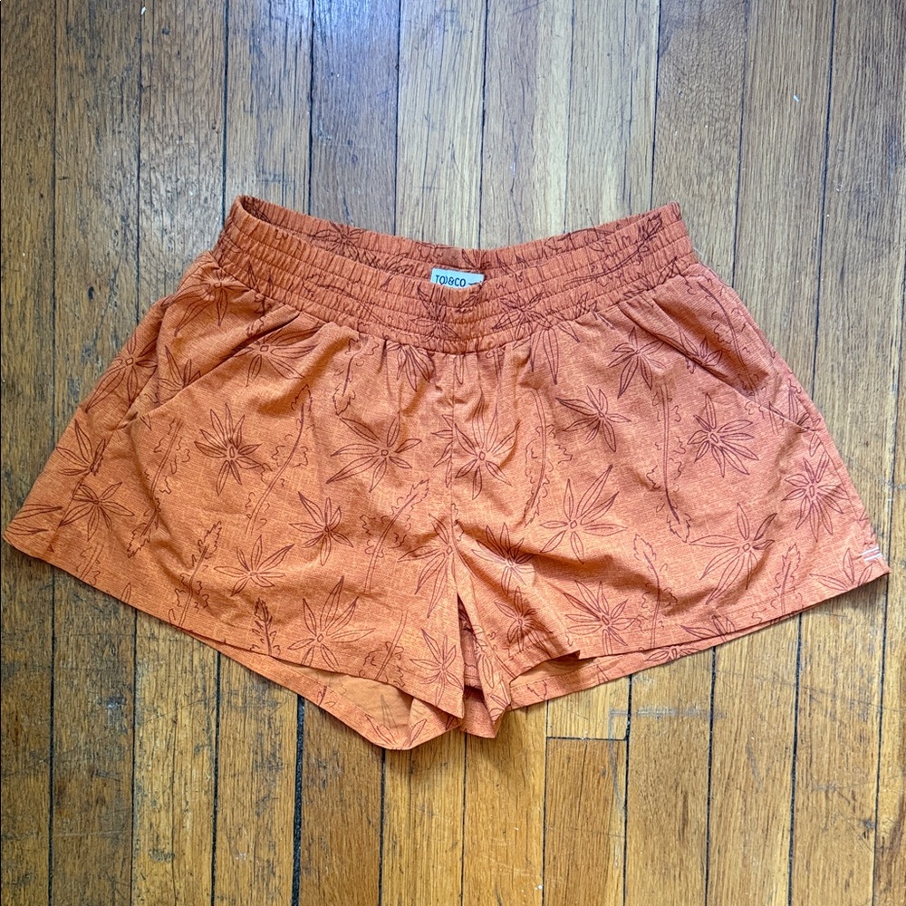 Toad&Co High Waist Burnt Orange Floral Shorts